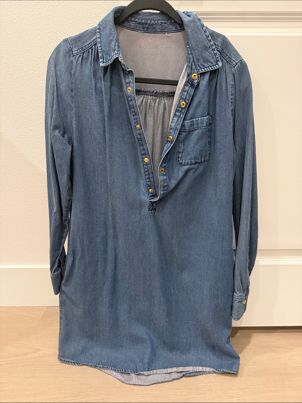 Michael Kors Light Wash Denim Tunic Shirt/Dress- Button Placket